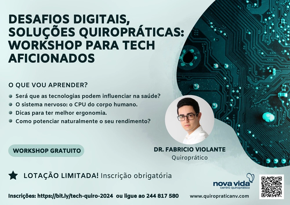 Desafios digitais e soluções quiropráticas workshop para tech aficionados - Workshop de Saúde Física - Dr Fabricio Violante
